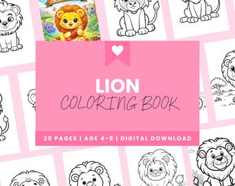 Lion Coloring Pages for Kids | Safari Animal Printable Coloring Sheets | Jungle Activity for Preschool & Toddlers
