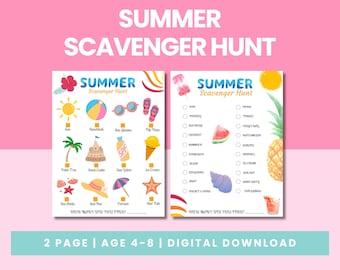 Summer Scavenger Hunt | Kids Summer Scavenger Hunt Printable | Outdoor Activity for Kids PDF