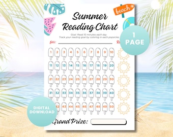 Summer Reading Challenge | Kids Reading Challenge Printable | Summer Reading Tracker for Kids | PDF