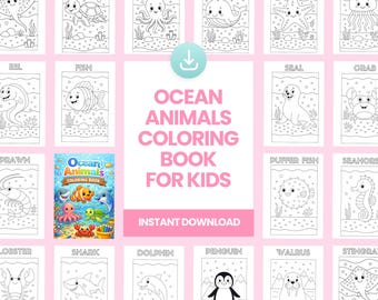 Ocean Animals Coloring Book | 19 Printable Pages | Sea Life Activity for Kids & Toddlers