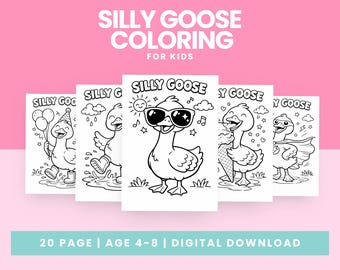 Silly Goose Coloring Pages | Funny Goose Coloring Pages Printable | Kids Animal Coloring Activity PDF