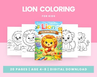 Lion Coloring Pages for Kids | Safari Animal Printable Coloring Sheets | Jungle Activity for Preschool & Toddlers