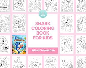 Shark Coloring Book | 20 Printable Sheets | Ocean Theme Activity for Kids & Toddlers