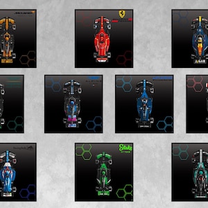 10 F1 Teams Digital Art Designs für Speed Champions Lego Display Frame 2025