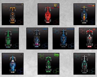 10 F1 Teams Digital Art Designs for Speed Champions Lego Display Frame 2025