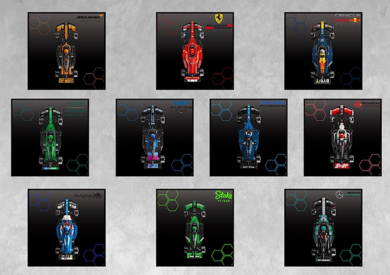 10 digitala konstdesigner för F1-team för Speed Champions Lego-displayram 2025 bild 1
