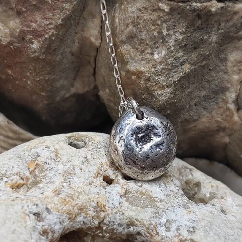 Unique shops handmade sterling silver pendant, inspired by planets --- free worldwide shipping