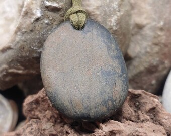 Unique handmade Mediterranean stone pendant, 100% natural with natural shape --- free worldwide shipping