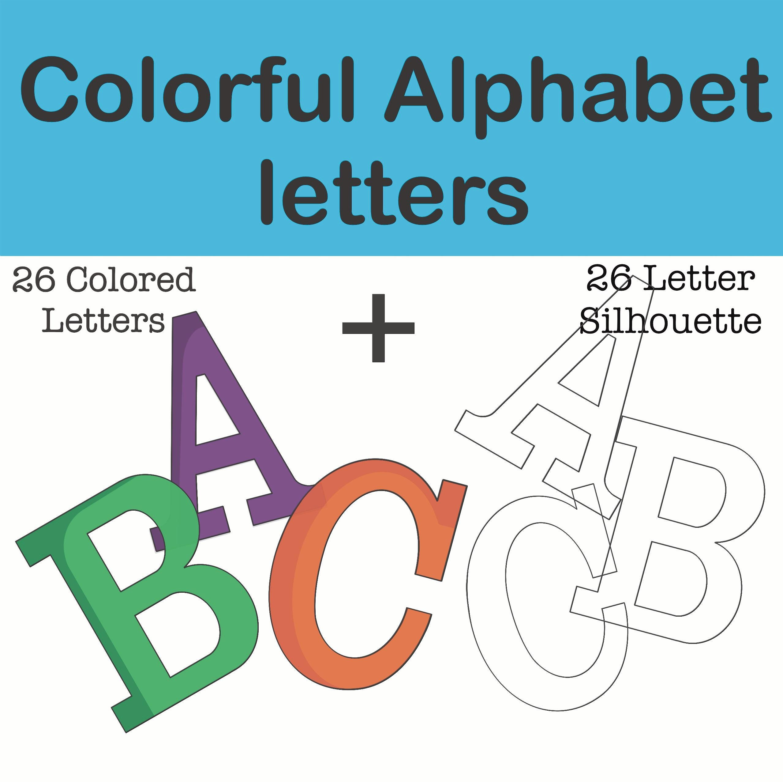 Printable Letters With Color Printable Colorful Alphabet Letters – Classroom Decor, Learning ...