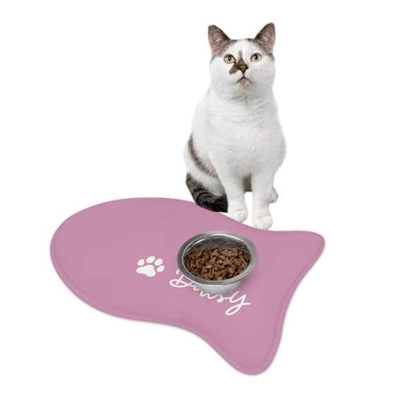 Personalized Pink Pet Placemat: Custom Dog Cat Food Mat