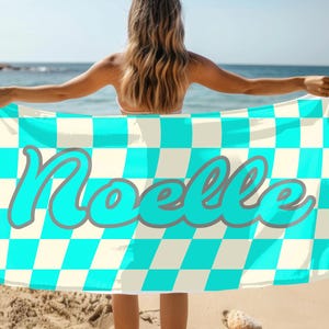 Personalized Beach Towel: Custom Name, Summer Vacation Accessory