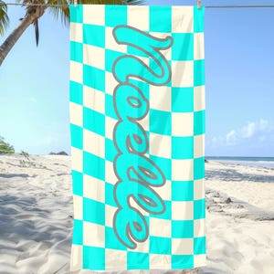 Personalized Beach Towel: Custom Name, Soft Cotton Blend