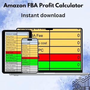 Amazon FBA-Profit-Rechner für mehrere Produkte | Amazon Verkäufer Profit & ROI Rechner.Digitaler Download. Einfacher zu handhaben.