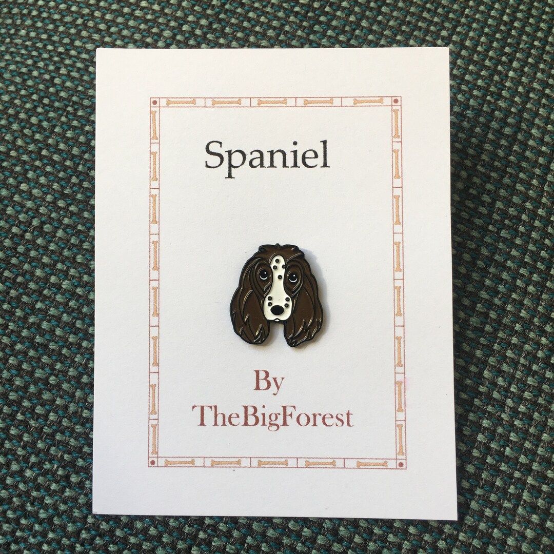 Enamel Spaniel Dog Pin Brooch - Etsy UK