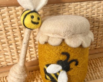 Felt Honey Pot & Dipper - Set of 2