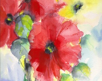 Original Water Color Painting Floral Abstract 9x12 WCF-0202