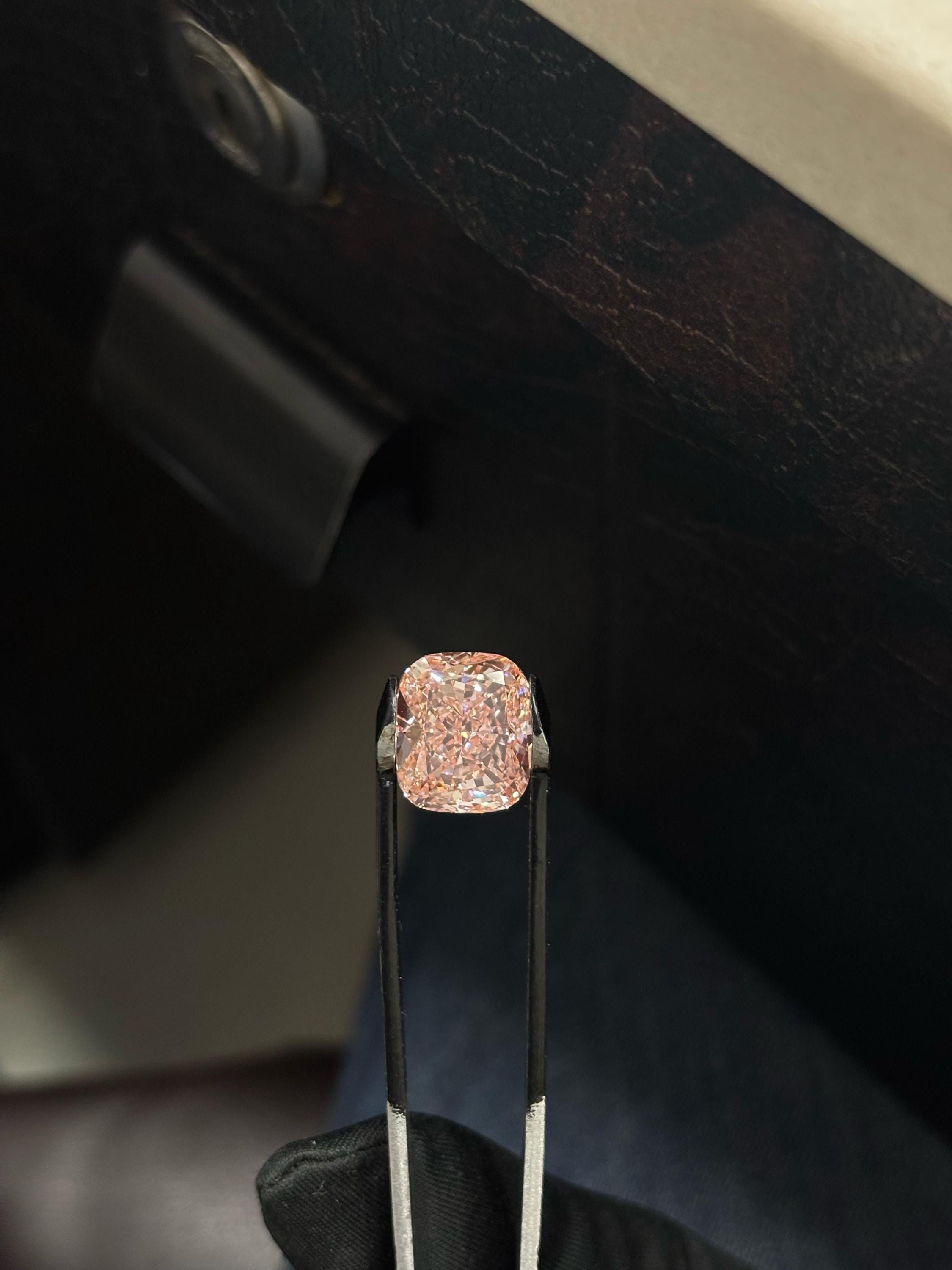 10.06 Carat IGI Certified Fancy intense Pink Cushion Cut Lab Grown Diamond, Engagement Ring 14K White Gold Pink Diamond Ring