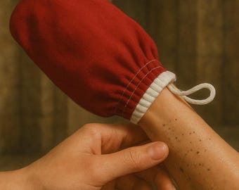 Moroccan Kessa Exfoliating Glove: Handmade Hammam SPA Body Mitt