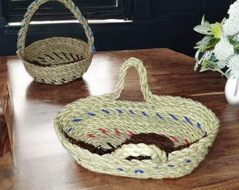 Handicraft Doum Palm Basket: Moroccan Amazigh Home Decor