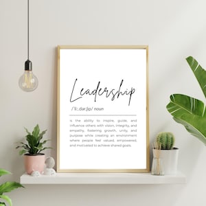 Leadership Definition Art Print: Inspirational Office Decor (Digital Download)