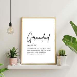 Grandad Definition Print: Heartfelt Gift for Grandfather (Digital Download)