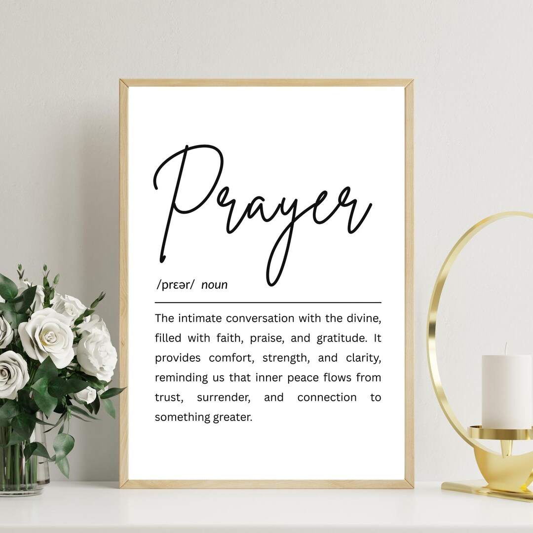 Prayer Definition - Printable Wall Art, Faith Quote Poster, Christian ...