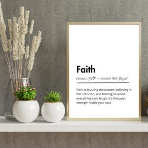 Faith Definition Print: Inspirational Typography Wall Art (Digital Download)