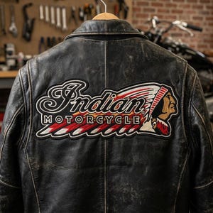American Native Red Indian Motorcycle Large Back Patch, Chief Embroidered Patch for Biker Vest