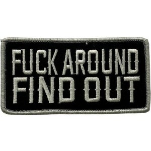 FAFO Patch – Embroidered Black Red Yellow Iron On Statement Patch
