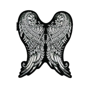 Large Angel Wings Patch: Embroidered Iron-On/Sew-On Back Patch