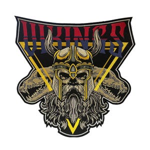 Viking Snake & Thor Hammer Patch: Embroidered Warrior Applique