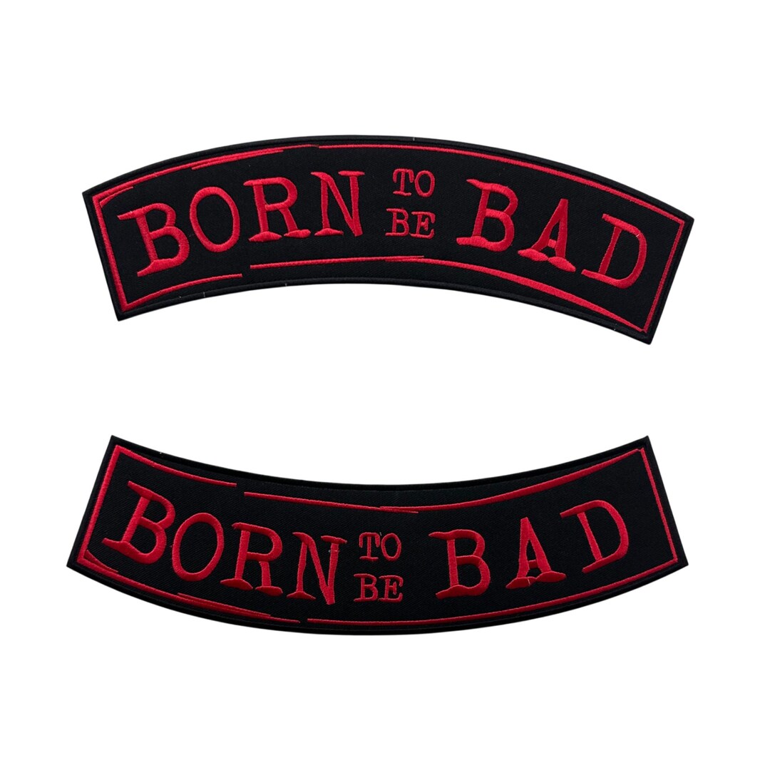 Rocker Bad Born Bad Rocker Patch Set: Embroidered Biker Appliques - Etsy
