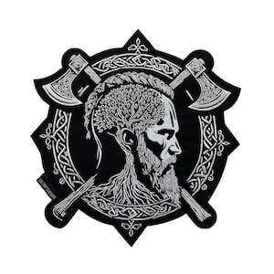 Odin Viking Embroidered Patch: Valhalla Iron-On Biker Vest Patch