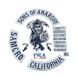 Sons of Anarchy Patch Set: 15pc Embroidered Biker Patches