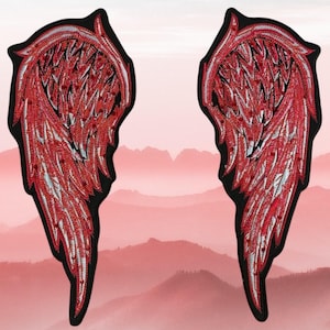 Angel Wings Large Embroidery Patch, Demon Wings Bikers Patches, Iron on Patches for Biker Vest, Large Wings Back Patch