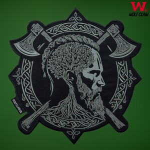 Odin Viking Large Embroidered Patch, Odin Valhalla Large Iron on Back Patch, Patches for Biker Vest
