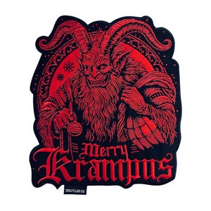 Merry Krampus Horror Back Patch: Embroidered Biker Applique
