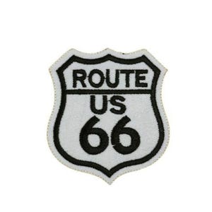 Route 66 Biker Patch, Embroidered Iron on Vest Applique, Sew on Motorcycle Badge
