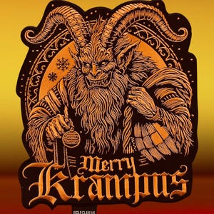 Merry Krampus Horror Large Back Patch, Large Iron on Horror Applique, Horror Vikin Embroidered Patch