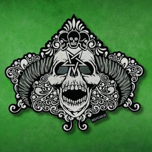 Star on Head Skull Patch, Large Back Patches, Skull Patches, Horror Patches, Iron on Patch, Goth Patches, Patches for Jackets