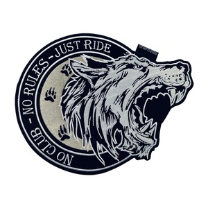 Angry Howling Wolf Patch, Iron on Back Patch, Biker Vest Applique