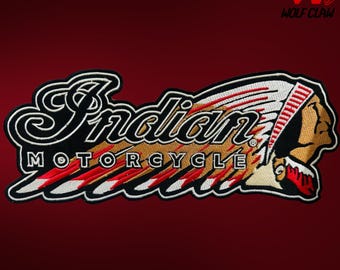 Retro Indian Motorcycle Chief Scout Colorful Iron on Biker  display picture 2