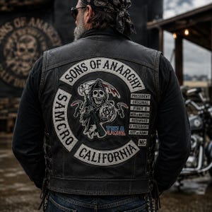 Sons of Anarchy Patch Set: 15pc Embroidered Biker Patches