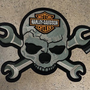 Harley Davidson Cross Ranches Style Biker Patch, Harley Davidson Embroidery Patches, Iron on Appliques