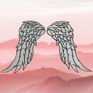 Large Angel WIngs Embroidered Patch, Iron on Aesthetic Patches, Demon Wings Back Patch