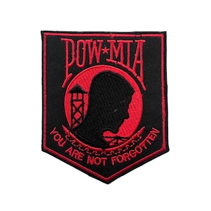 Toppa ricamata da motociclista veterano POW MIA, da stirare, per gilet e giacche