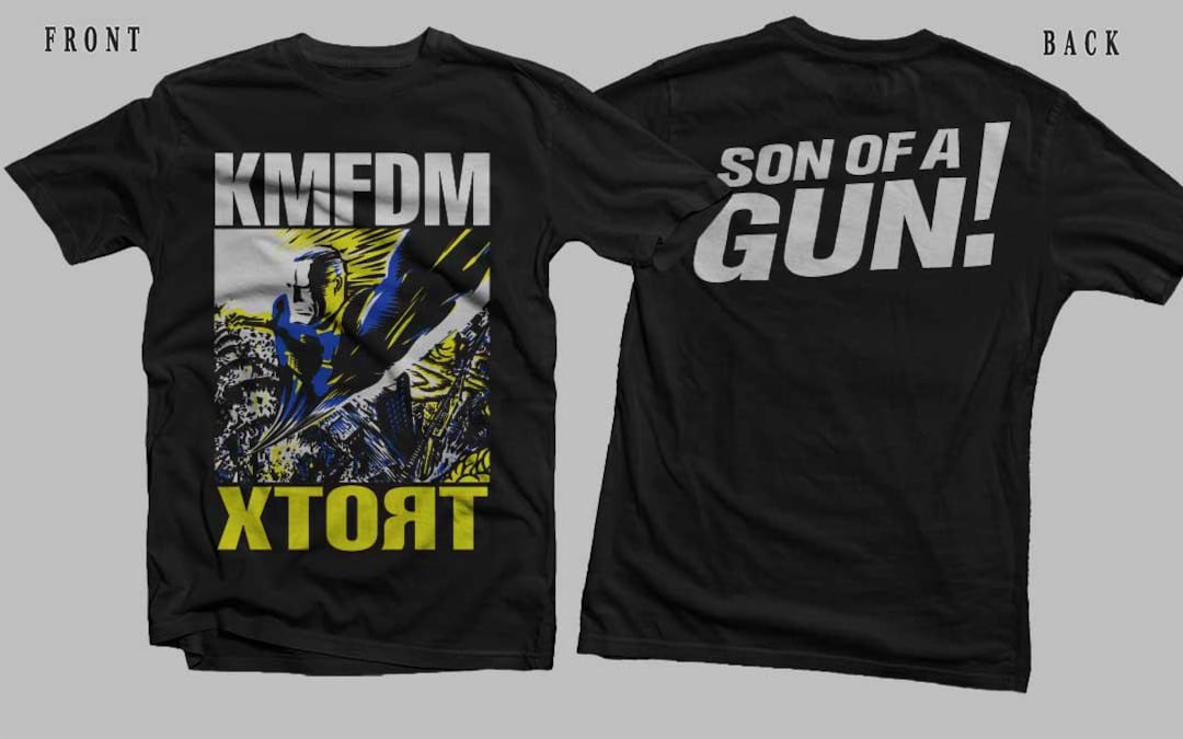 D2D - New Printed T-shirt -KMFDM- Xtort - Son of a Gun - Size : S