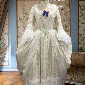 Historical dress Rococo style dress 18th century Madame de Pompadour Versailles Marie-Antoinette custom-made