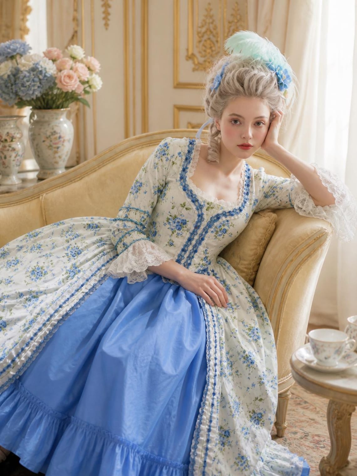 Historical Dress, Rococo Style Dress, 18th Century English Robe, 1780s ...