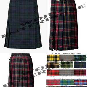 Scottish Ladies Adjustable Maxi Kilt 29&quot; Length - Women Long Skirt - Hostess Skirt - Ankle Length Kilts - 90+ Tartan colors - Made to Order